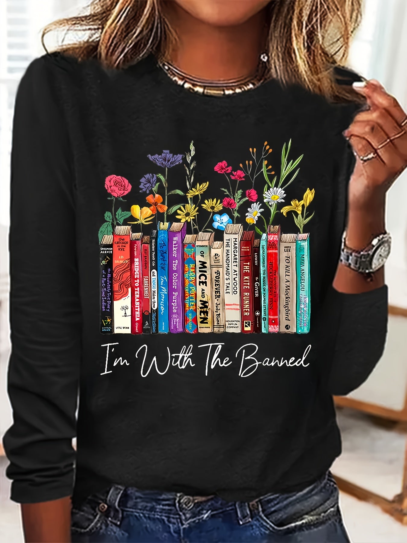 Women's Long Sleeve Top - "I'm With the Banned"